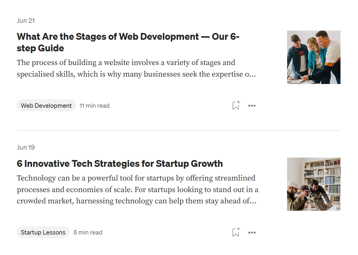 Screenshot of Barr Media's Medium account